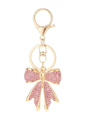 Pink Crystal Bow Keychain / Bag Charm